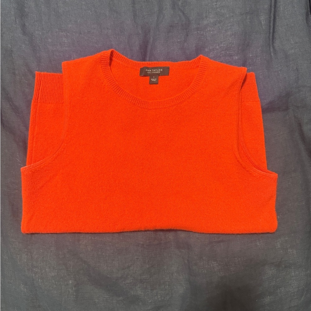 Ann Taylor 100% cashmere red sweater vest